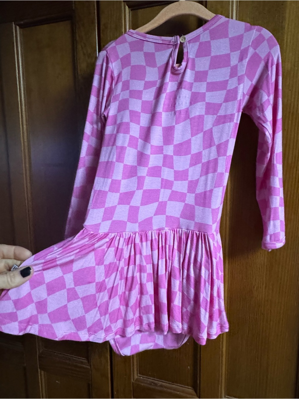 Bums & Roses Pink Checkerboard Ruffle Dress - Picture 4 of 5